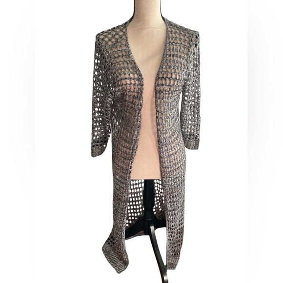 new directions Other - New Directions Gray Crochet Swim Coverup